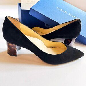 Sarah Flint "Perfect Emma" Block Heel Pump Shoe / Black Suede / Size 9 (IT 39.5)